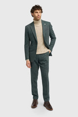 Thomas - Olive Green 3 Piece Wool Blend Tweed Suit