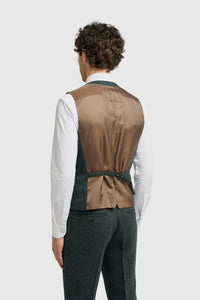 Thomas - Olive Green 3 Piece Wool Blend Tweed Suit