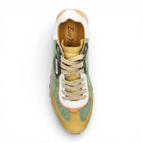 Aglae 02 - Men's Green Beige Leather Sneakers