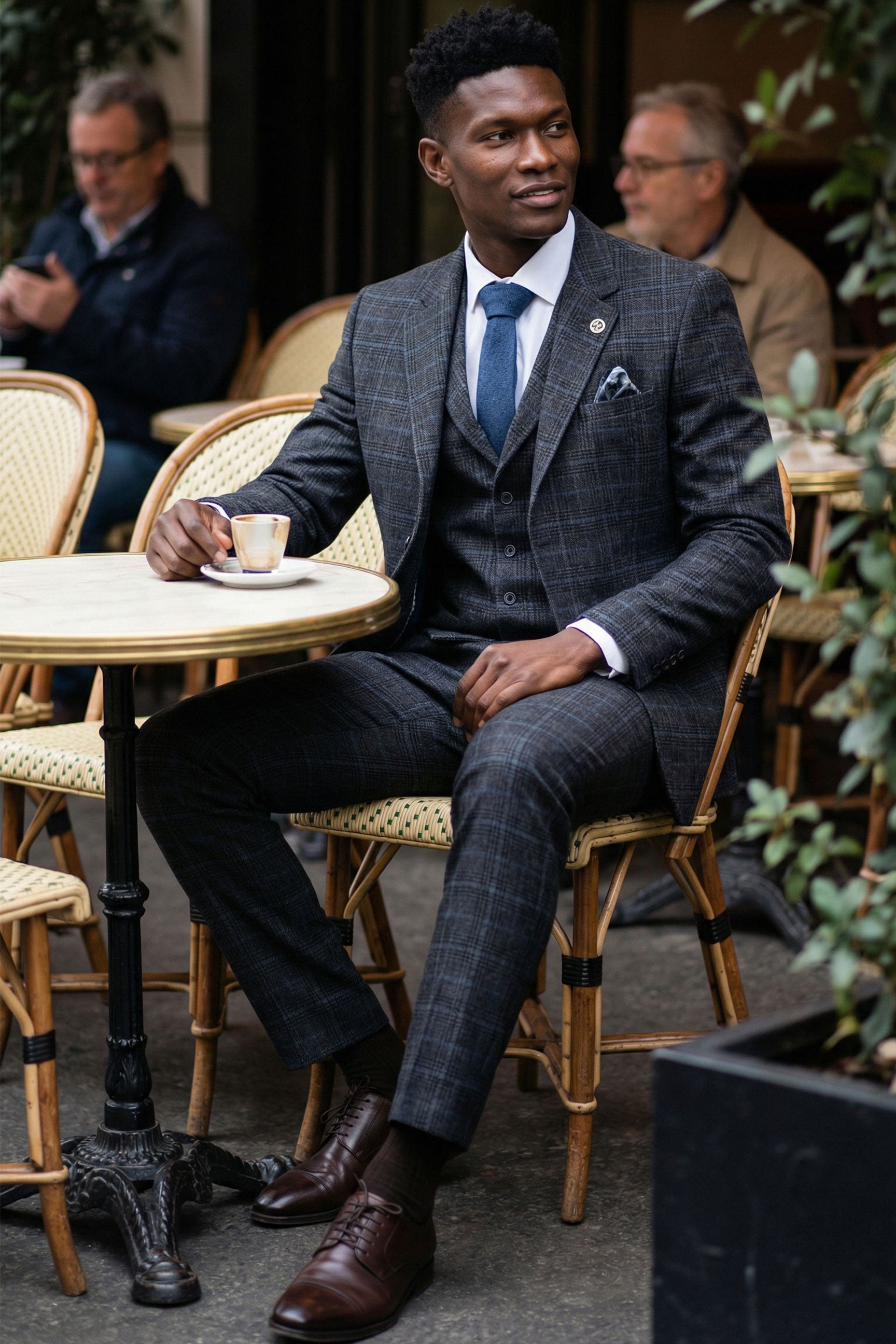 Men's Grey Tartan Check 3 Piece Suit: Buy Online - Happy Gentleman