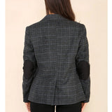 Women's Tweed Check Blazer Grey Suit