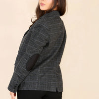 Women's Tweed Check Blazer Grey Suit