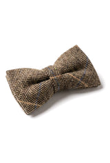 Albert - Men's Brown Herringbone Tweed Check Bow Tie