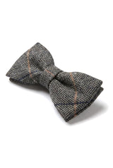 Albert - Men's Grey Herringbone Tweed Check Bow Tie