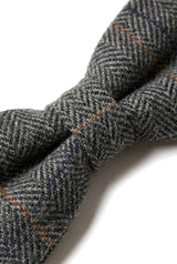 Albert - Men's Grey Herringbone Tweed Check Bow Tie