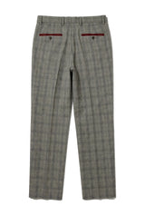 Andrew - Men's Grey Checked Trousers