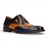 Antonin 01 - Men's Blue Brown Leather Oxford Shoes