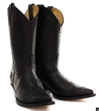 Mens Cowboy Boots Pointed Black Brown Grinders Arizona Real Leather Western Cuban