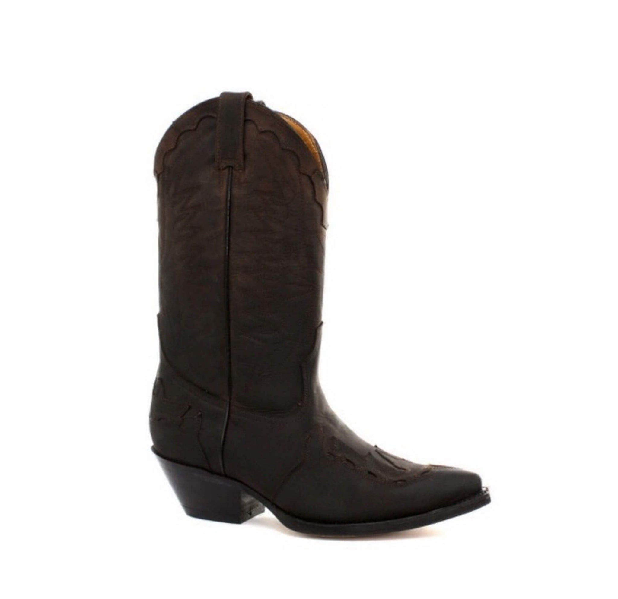 Mens Cowboy Boots Pointed Black Brown Grinders Arizona Real Leather Western Cuban