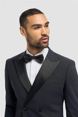 Aspen - Men's Navy Double Breasted Tuxedo Blazer