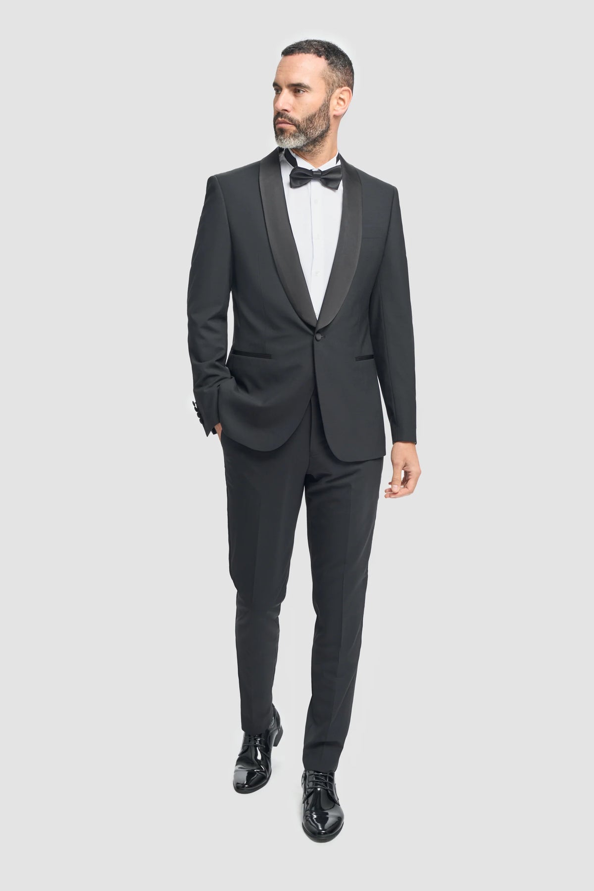 Aspen - Men's Black Tuxedo 2 Piece Wedding Suit: Buy Online - Happy Aspen - Men's Black Tuxedo 2 Piece Wedding Suit: Buy Online - Happy