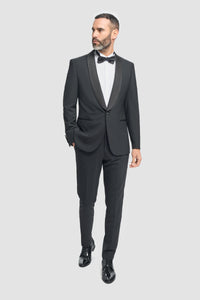 Aspen - Men's Black Tuxedo 2 Piece Wedding Suit