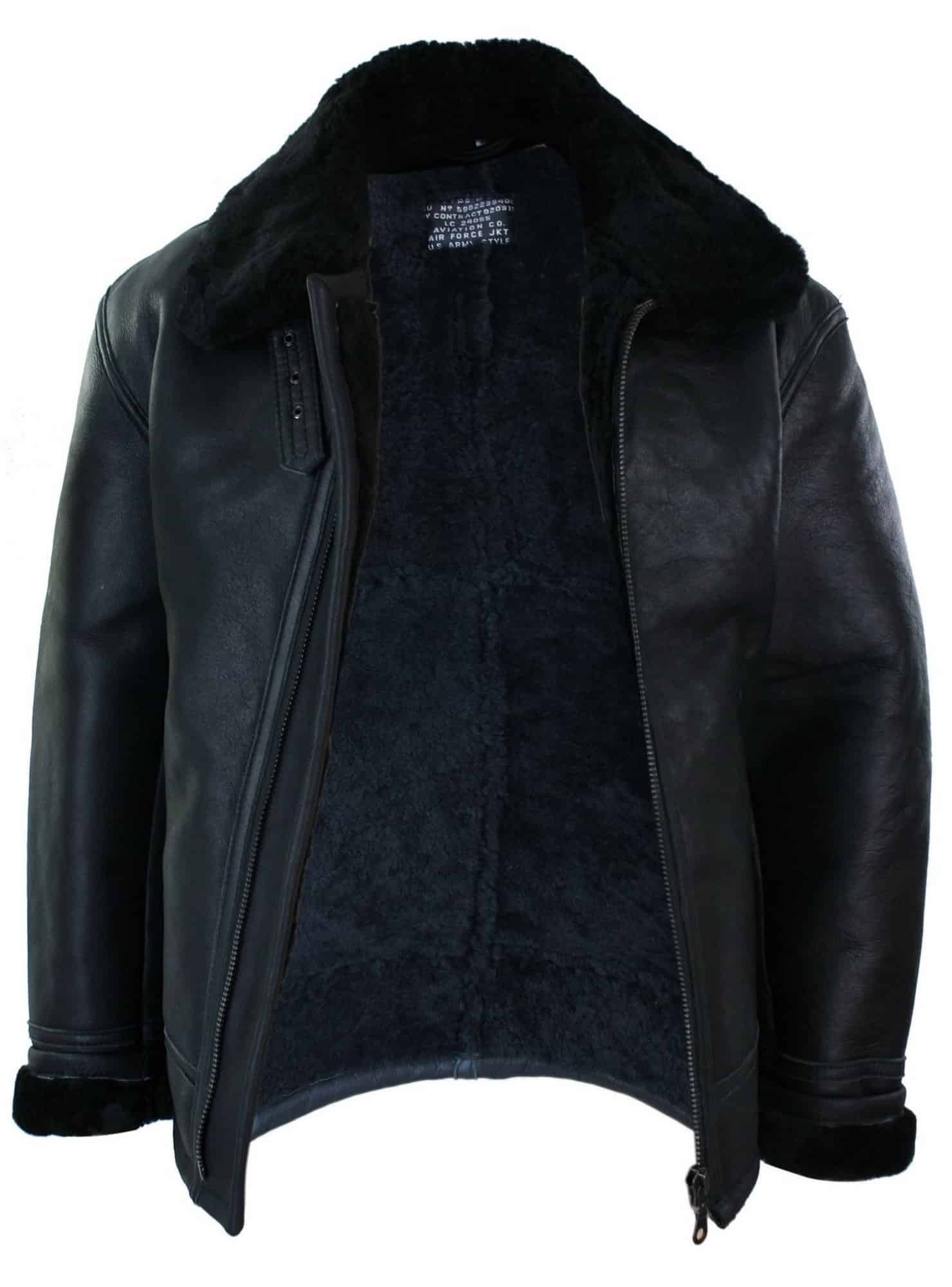 Mens Real Leather Sherling Sheepskin Original B3 Flying Pilot