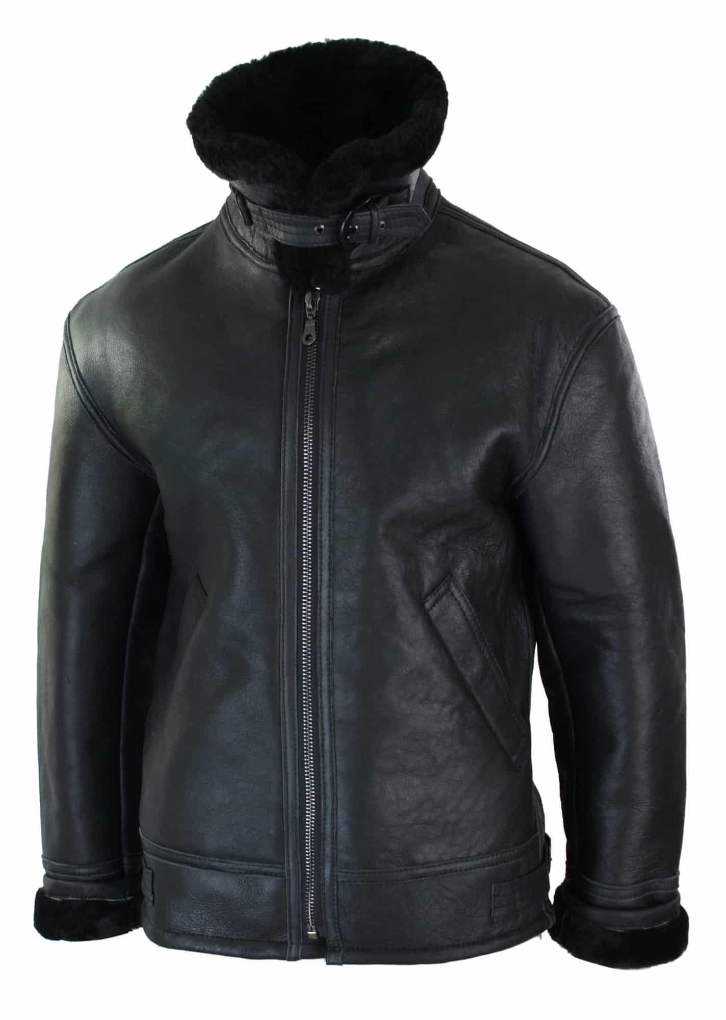 Mens Real Leather Sherling Sheepskin Original B3 Flying Pilot