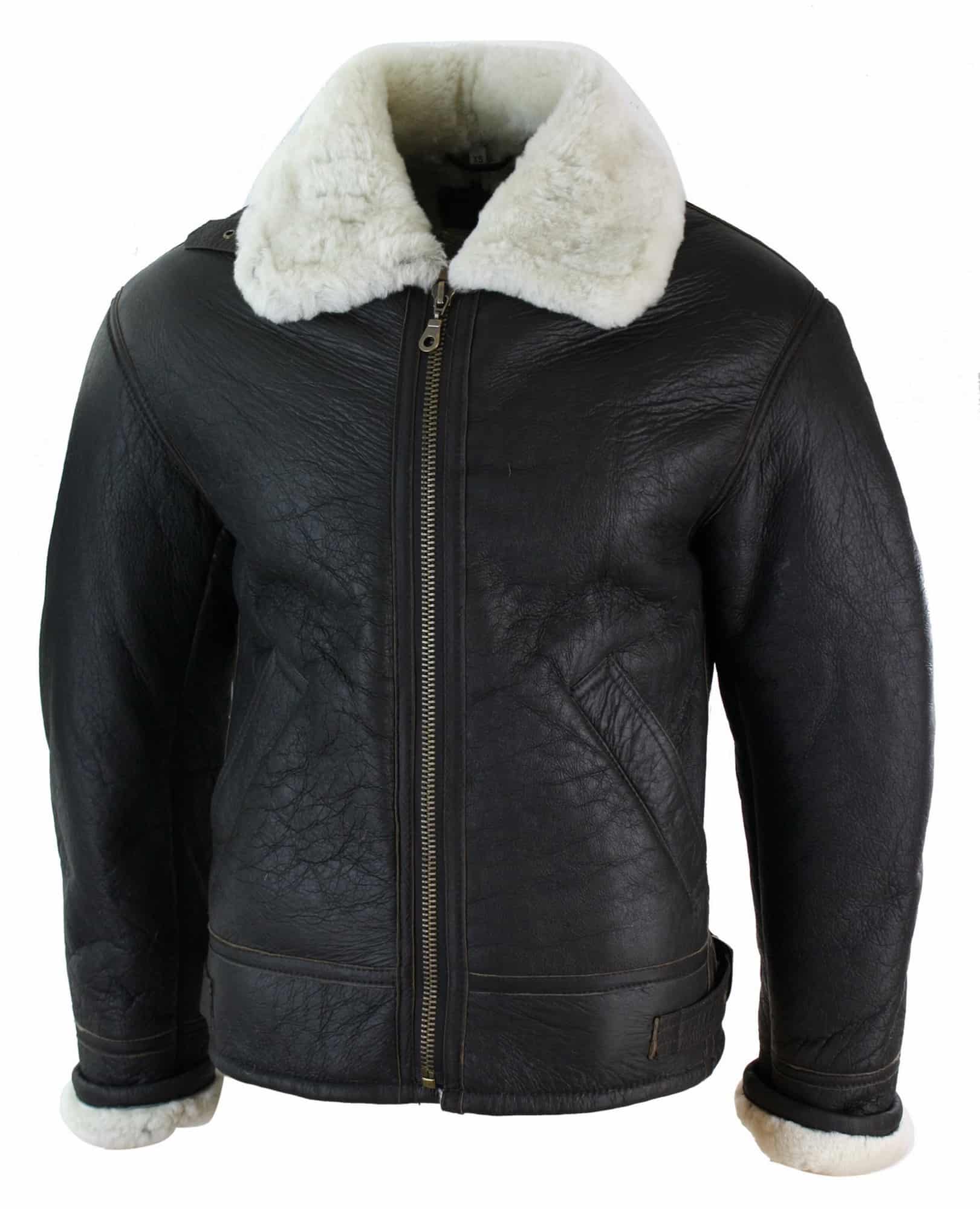 Mens Real Leather Sherling Sheepskin Original B3 Flying Pilot