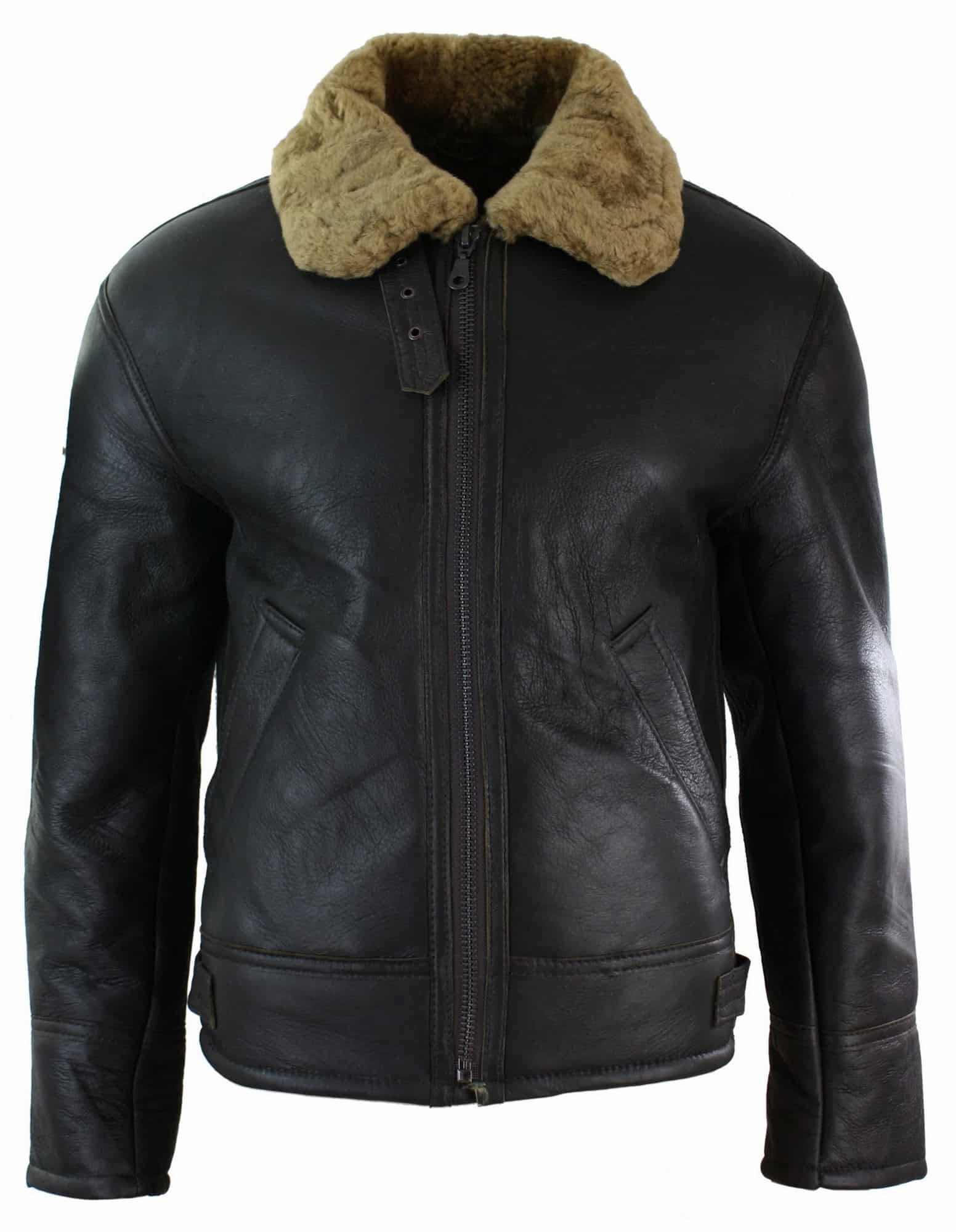 ジャケット・アウター FAKESHEARLING B3.5 RIDERS Mens Real Leather Sherling Sheepskin Original B3 Flying Pilot