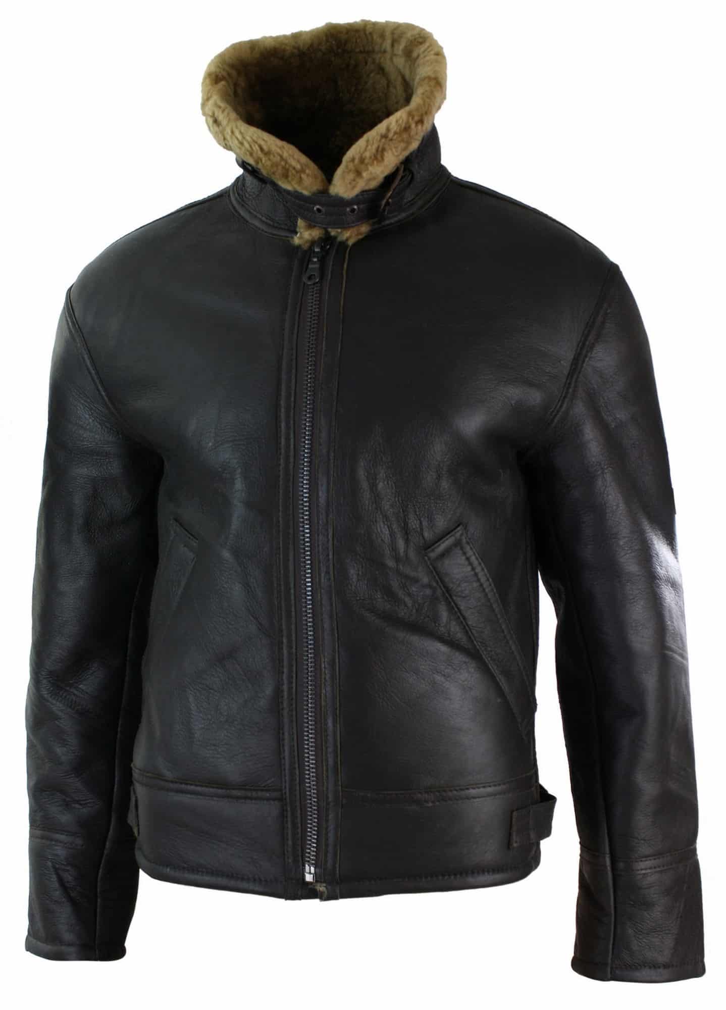 Mens Real Leather Sherling Sheepskin Original B3 Flying Pilot