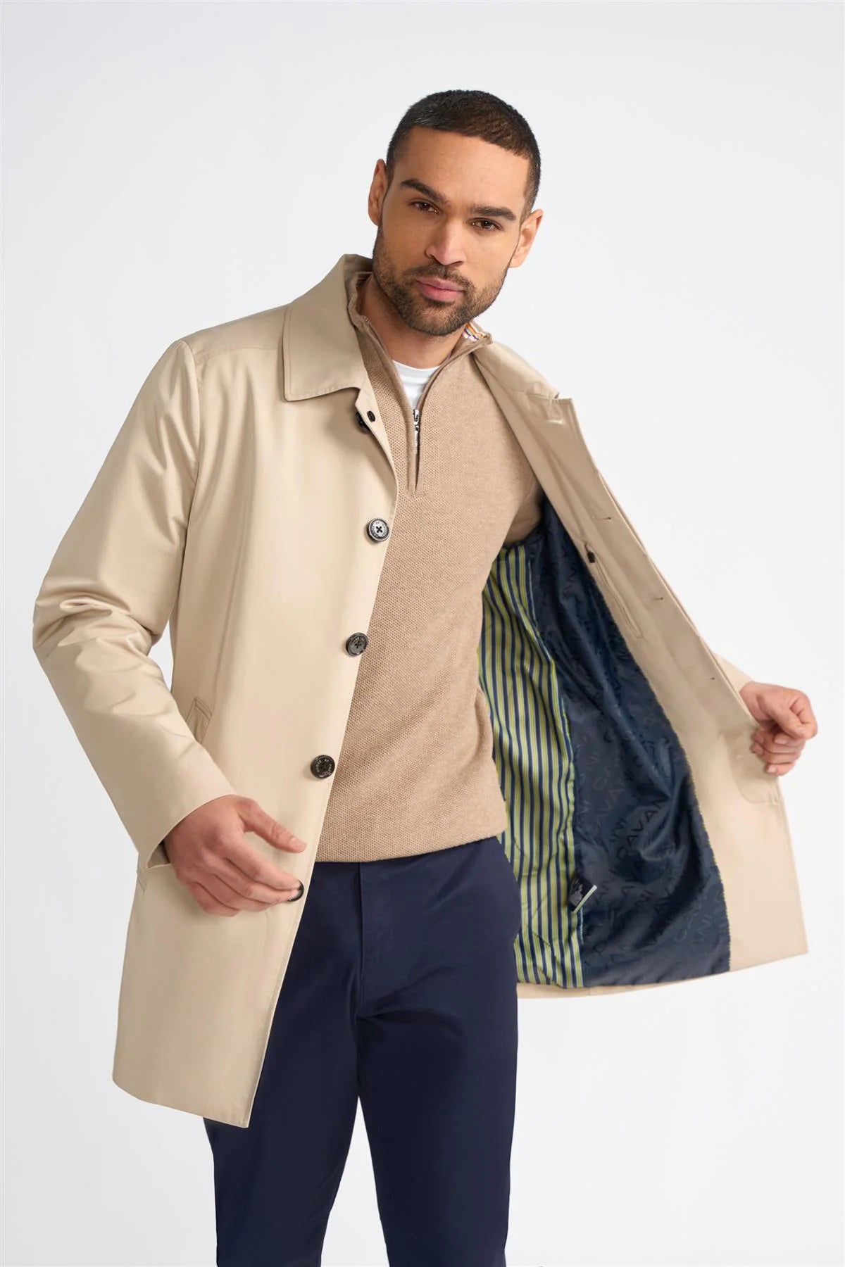 Barracuda - Men's Lightweight Classic Trench Coat Beige