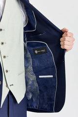 Belmont Navy Suit with Belmont Sage Contrasting Waistcoat