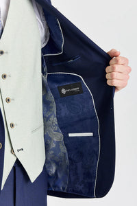 Belmont Navy Suit with Belmont Sage Contrasting Waistcoat