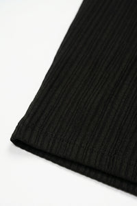 Black Ribbed Classic TShirt for Men