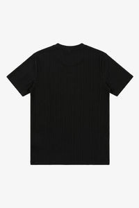 Black Ribbed Classic TShirt for Men