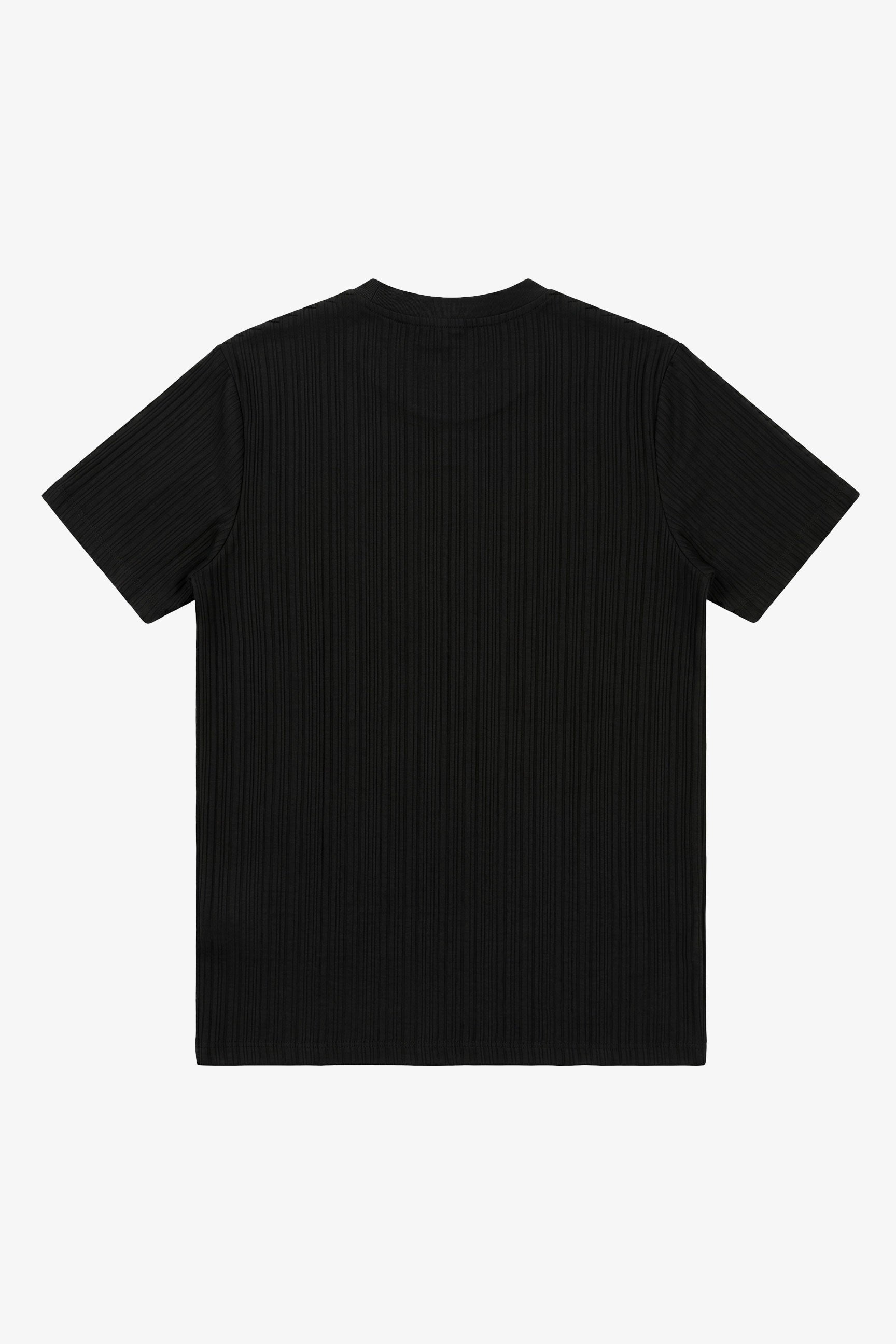 Black Ribbed Classic TShirt for Men
