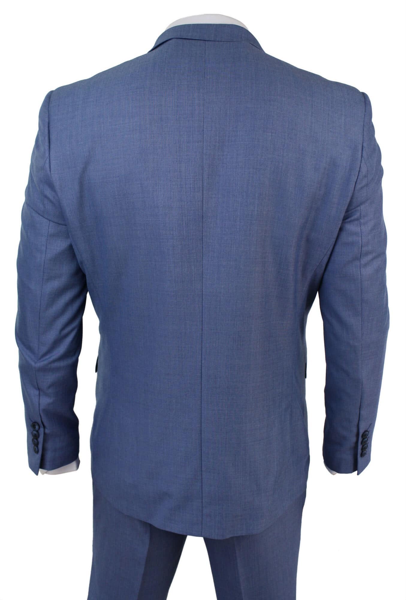 Mens Light Blue 3 Piece Suit, Tailored Fit