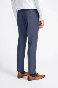 Bond - Men's Navy Check 3 Piece Tailored Fit Suit