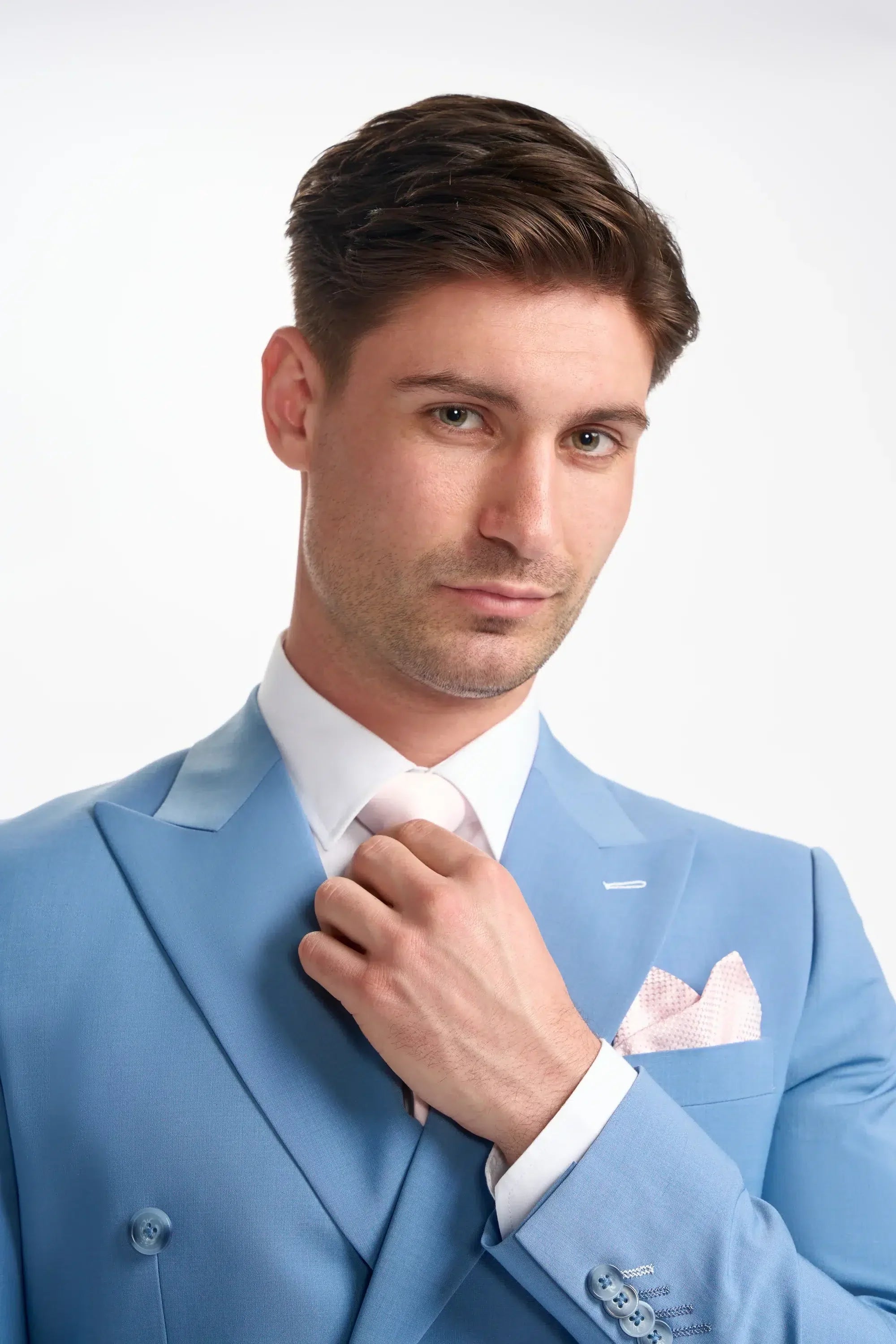 Bond - Men's Sky Blue 2 Piece Double Breasted Suit