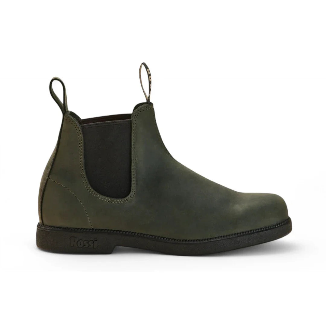 Booma 607 - Olive Green Leather Chelsea Boots
