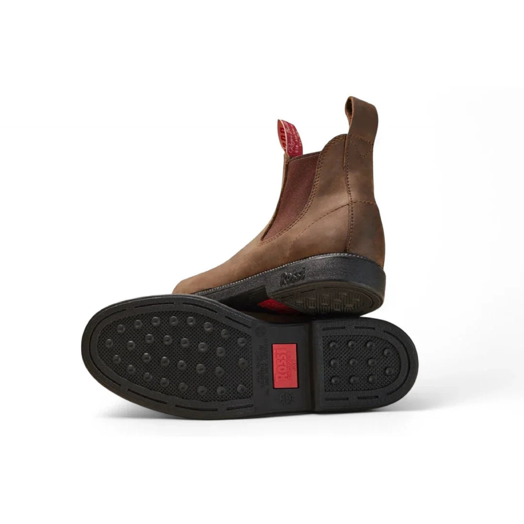 Booma 607 - Rustic Brown Leather Chelsea Boots