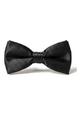 Bow Tie Black Satin Clip On Men's Boys Unisex Tuxedo Shirt
