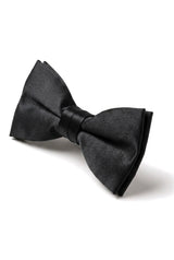 Bow Tie Black Satin Clip On Men's Boys Unisex Tuxedo Shirt
