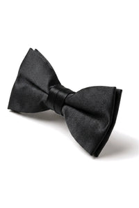 Bow Tie Black Satin Clip On Men's Boys Unisex Tuxedo Shirt
