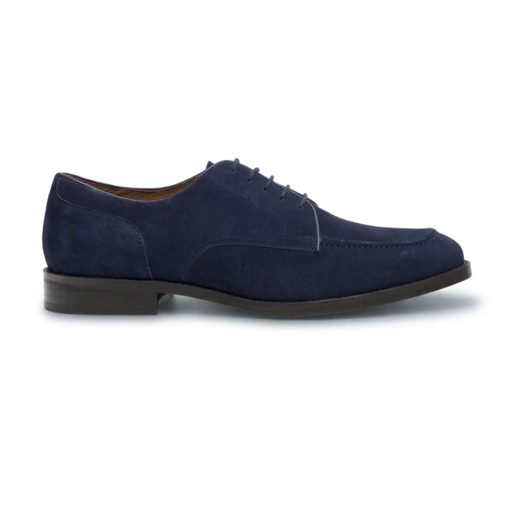 Brera - Men's Navy Suede Classic Lace-Up Derby Shoes