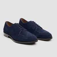 Brera - Men's Navy Suede Classic Lace-Up Derby Shoes