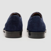Brera - Men's Navy Suede Classic Lace-Up Derby Shoes