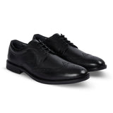 Cambridge - Men's Black Wingtip Brogue Derby Shoes