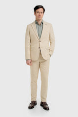 Camden - Men's Beige 3 Piece Check Suit