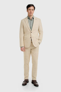 Camden - Men's Beige 3 Piece Check Suit