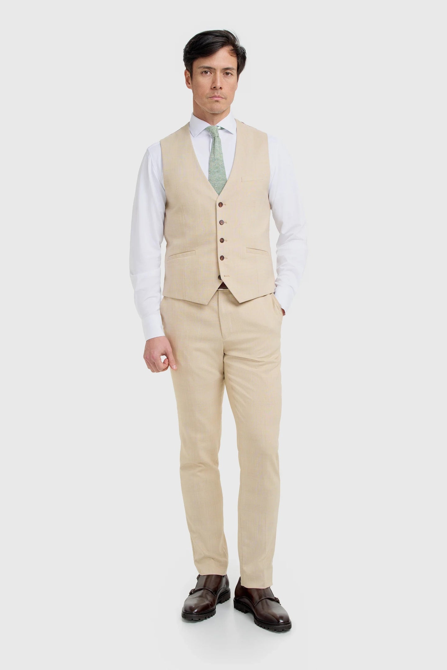 Camden - Men's Beige Check Waistcoat