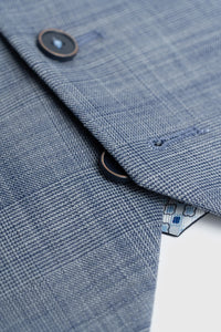 Camden - Men's Blue 3 Piece Check Suit