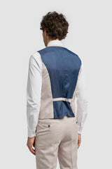 Caridi - Men's Tweed Beige Wedding Waistcoat