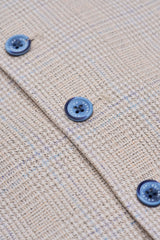 Caridi - Men's Tweed Beige Wedding Waistcoat