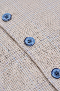 Caridi - Men's Tweed Beige Wedding Waistcoat