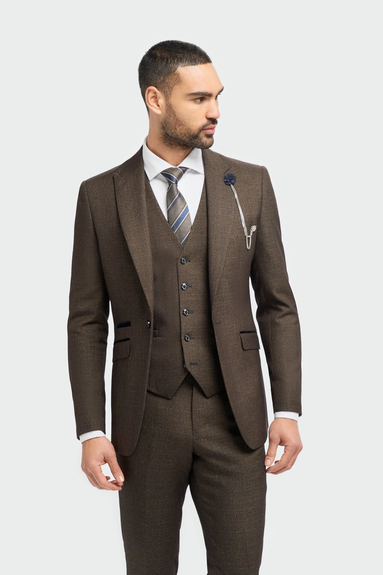 Caridi - Men's Tweed Brown Blazer