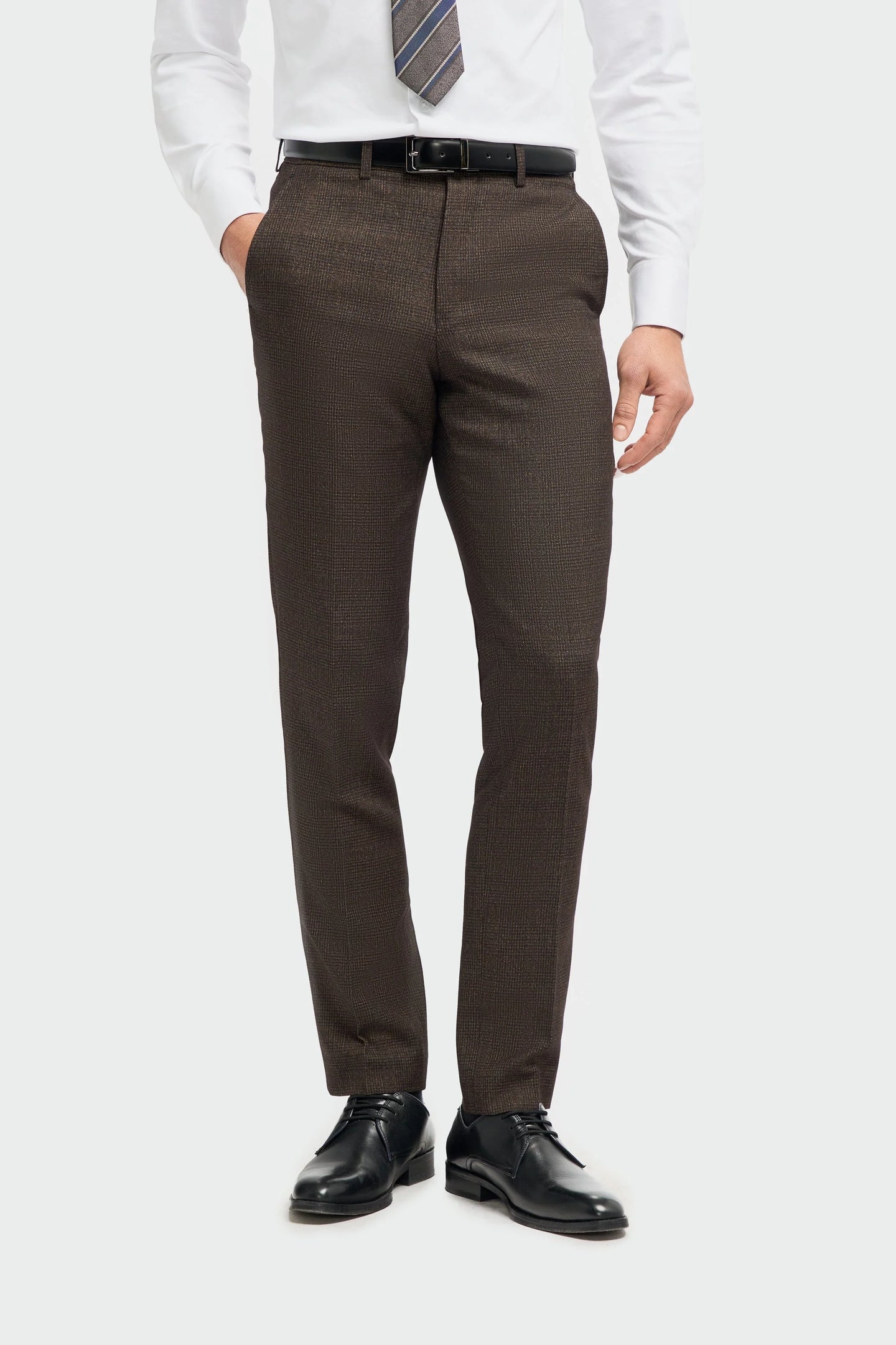 Caridi - Men's Tweed Brown Trousers
