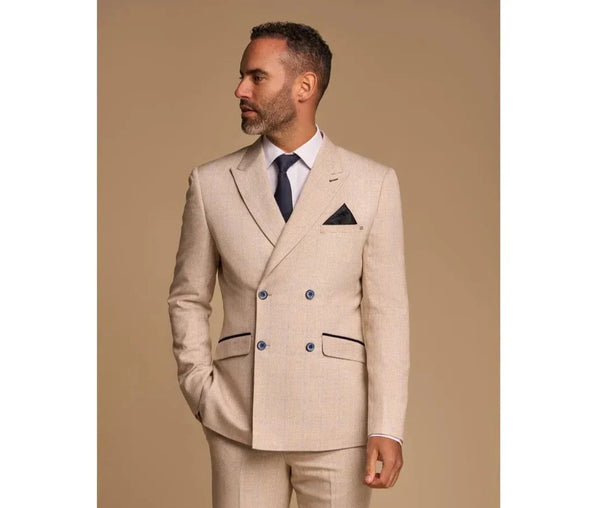 【値下げ】Double Breasted Classic Blazer ベージュ Caridi - Men's Beige Double Breasted Blazer: Buy Online - Happy