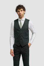 Caridi - Men's Olive Green Tweed Waistcoat
